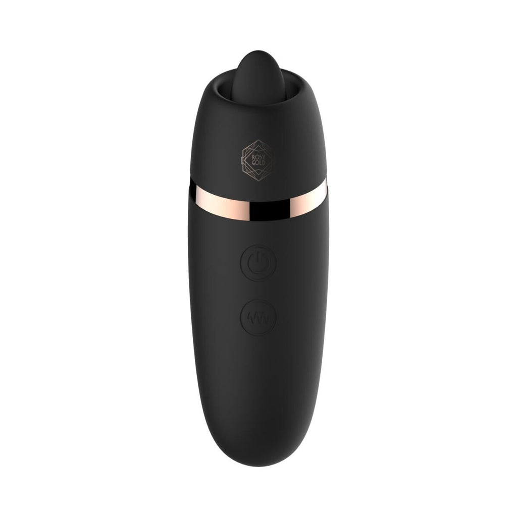 Мінівібратор з язичком Rosy Gold Vibrating & Licking Dual Stimulator
