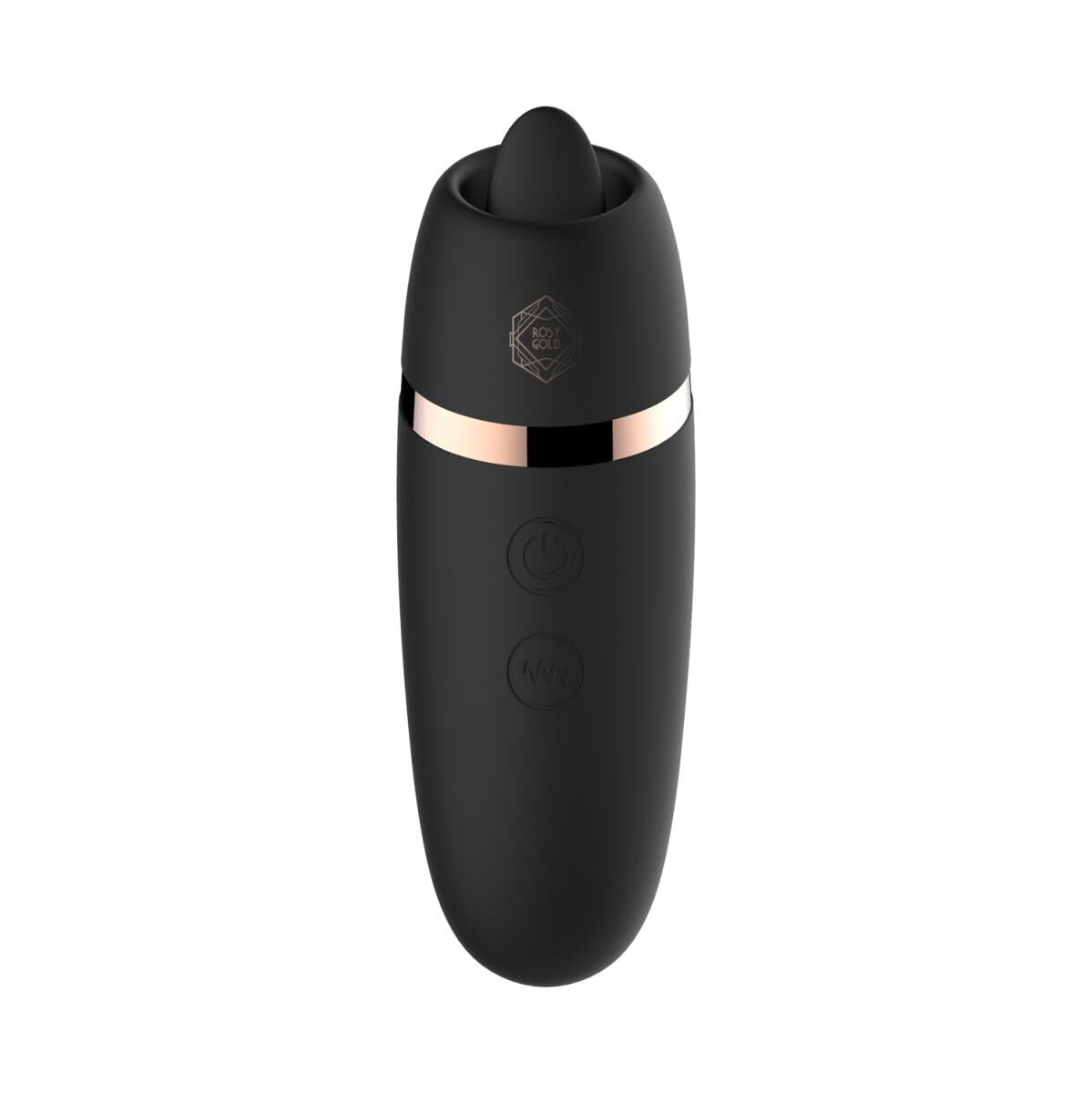 Мінівібратор з язичком Rosy Gold Vibrating & Licking Dual Stimulator