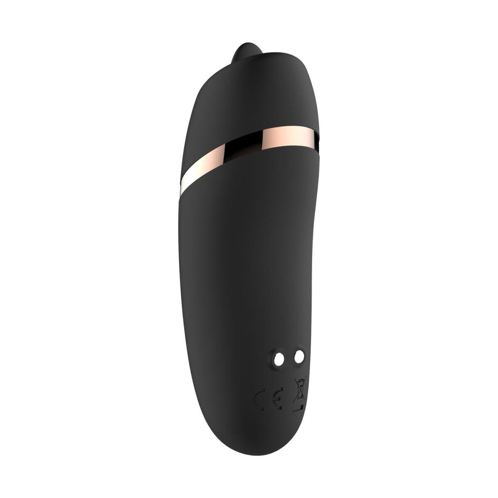 Мінівібратор з язичком Rosy Gold Vibrating & Licking Dual Stimulator