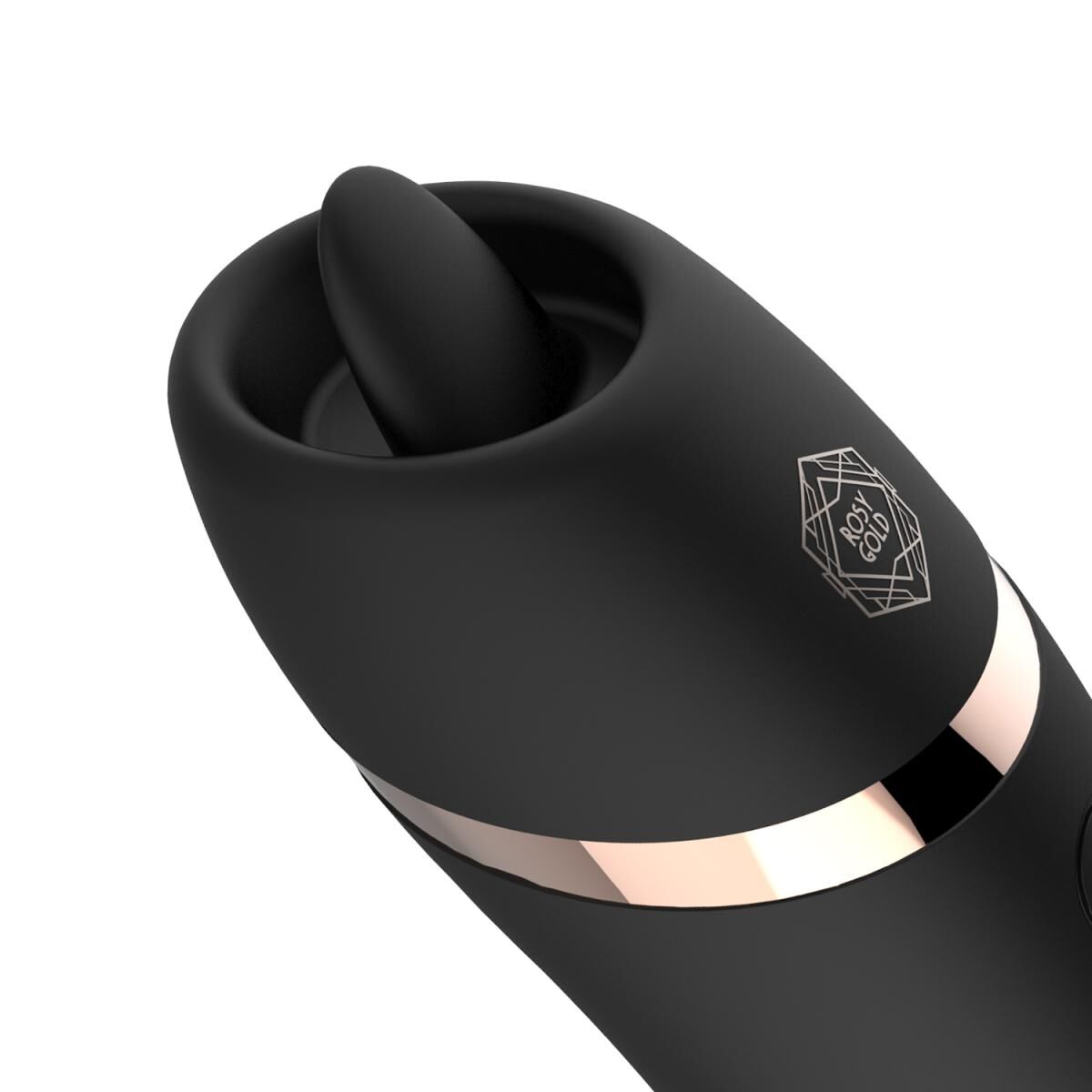 Мінівібратор з язичком Rosy Gold Vibrating & Licking Dual Stimulator
