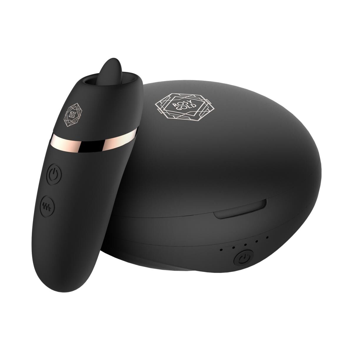 Мінівібратор з язичком Rosy Gold Vibrating & Licking Dual Stimulator
