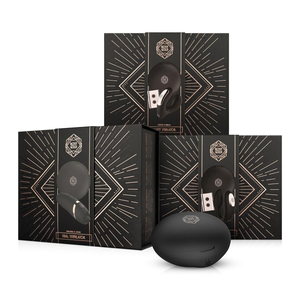 Мінівібратор з язичком Rosy Gold Vibrating & Licking Dual Stimulator