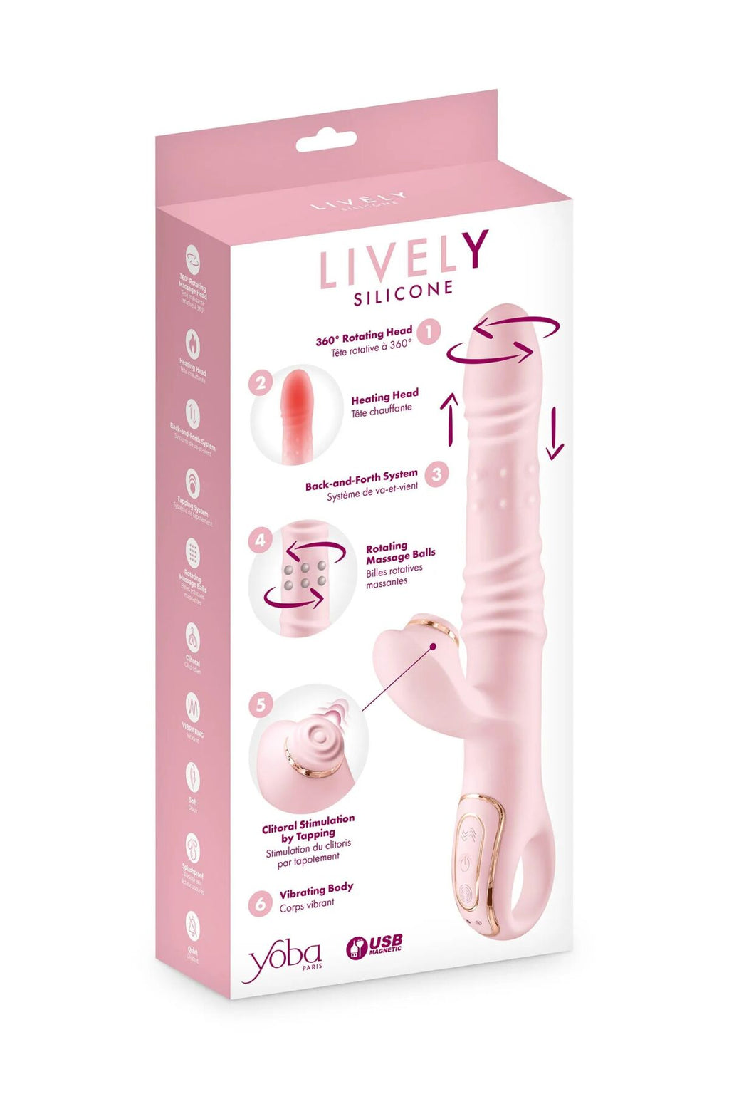 Вібратор-кролик 6в1 Yoba Lively
