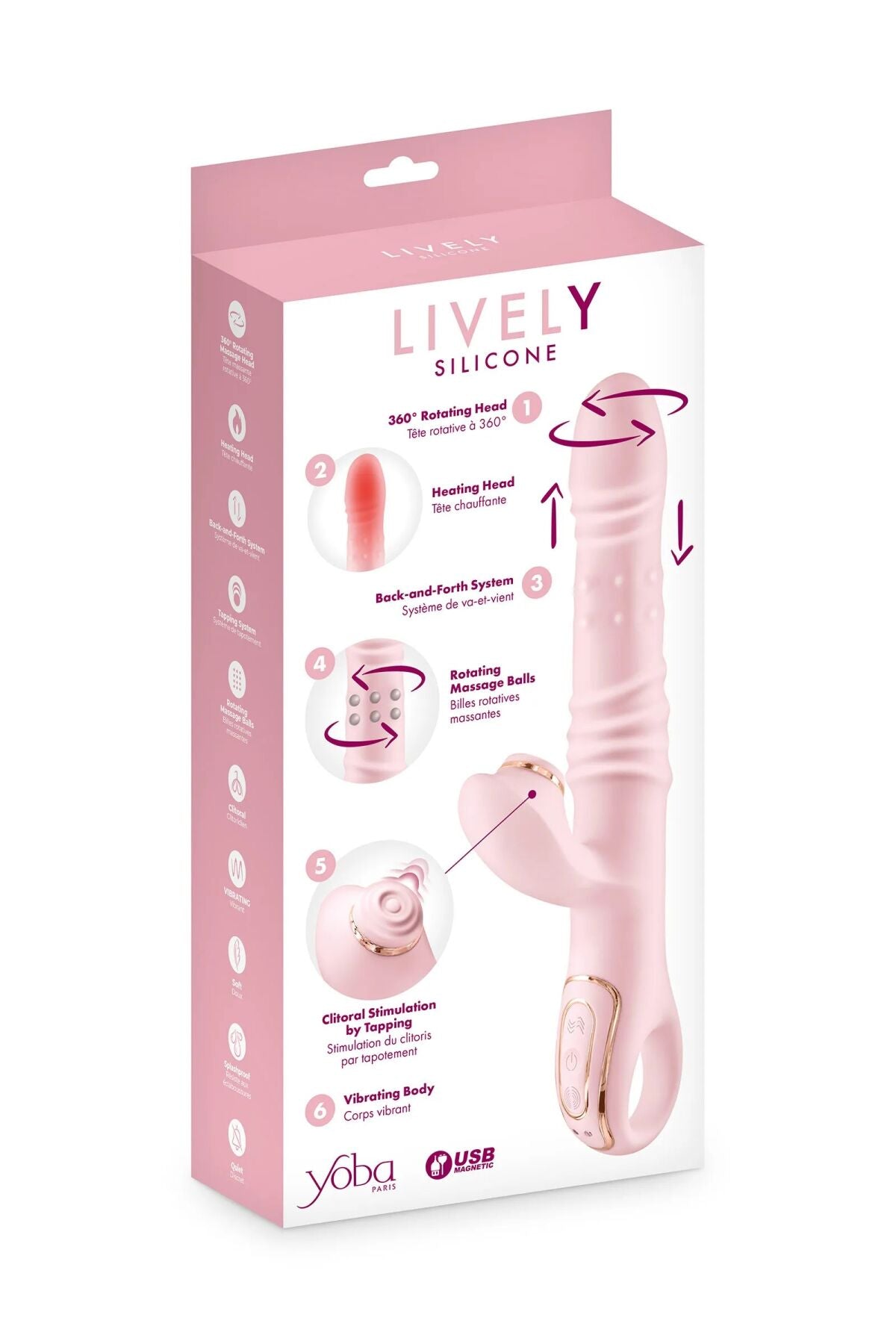 Вібратор-кролик 6в1 Yoba Lively