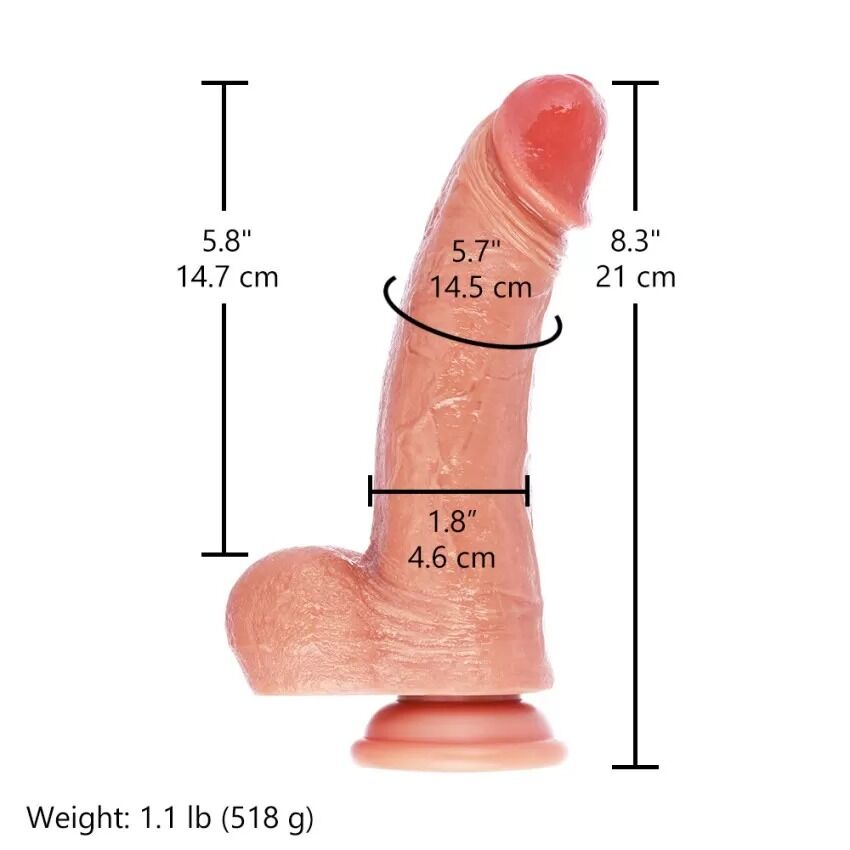 Фалоімітатор для секс-машин Hismith 8.25 Dual-density dildo with veins