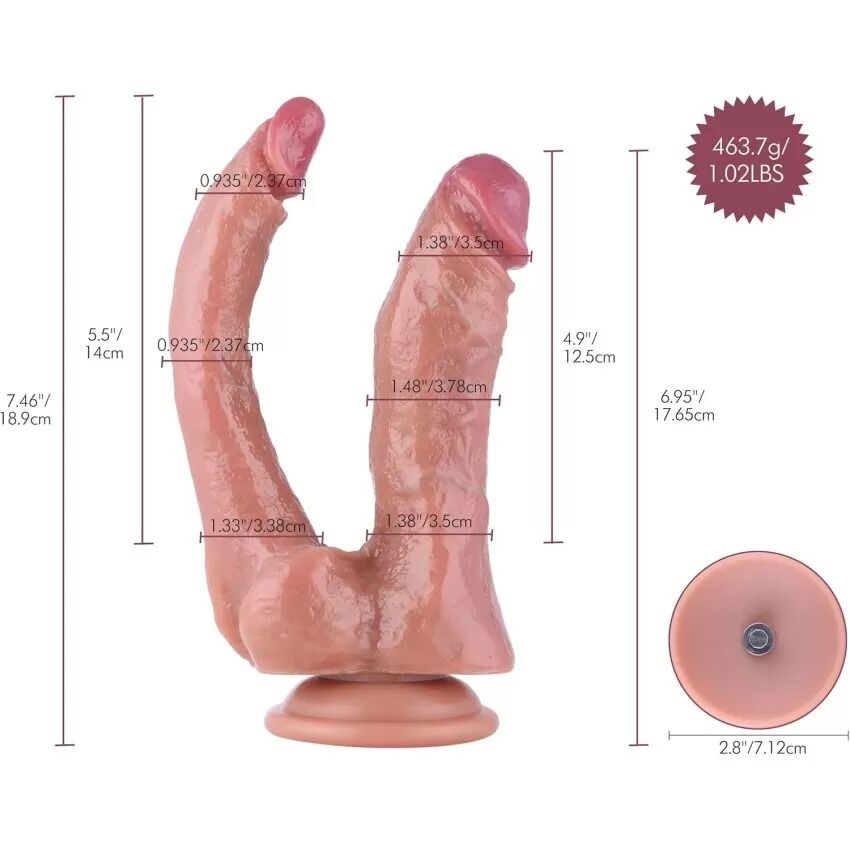 Подвійний фалоімітатор для секс-машин Hismith Double Penetrator