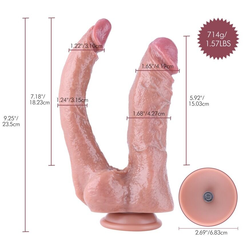 Подвійний фалоімітатор для секс-машин Hismith Double Penetrator