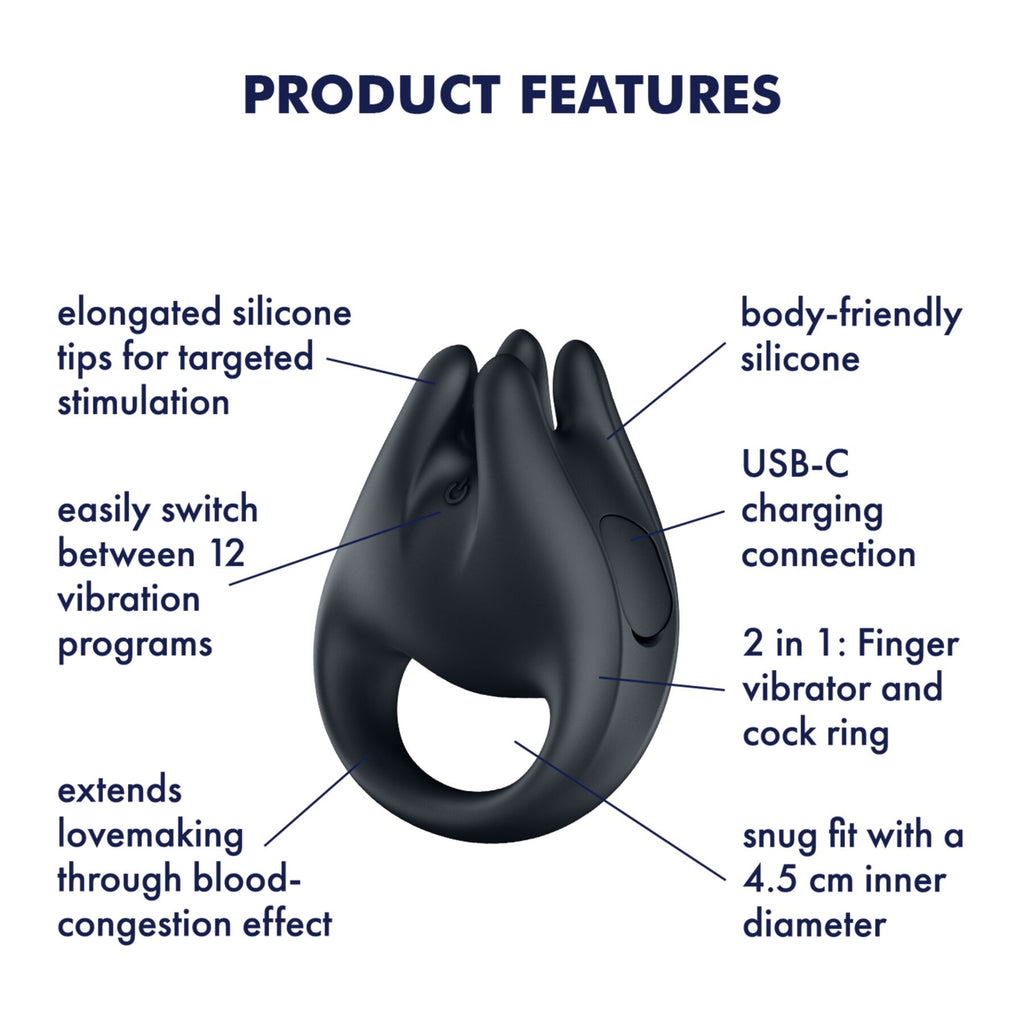 Вібратор на палець та ерекційне кільце 2в1 Satisfyer Perfect Pair 1