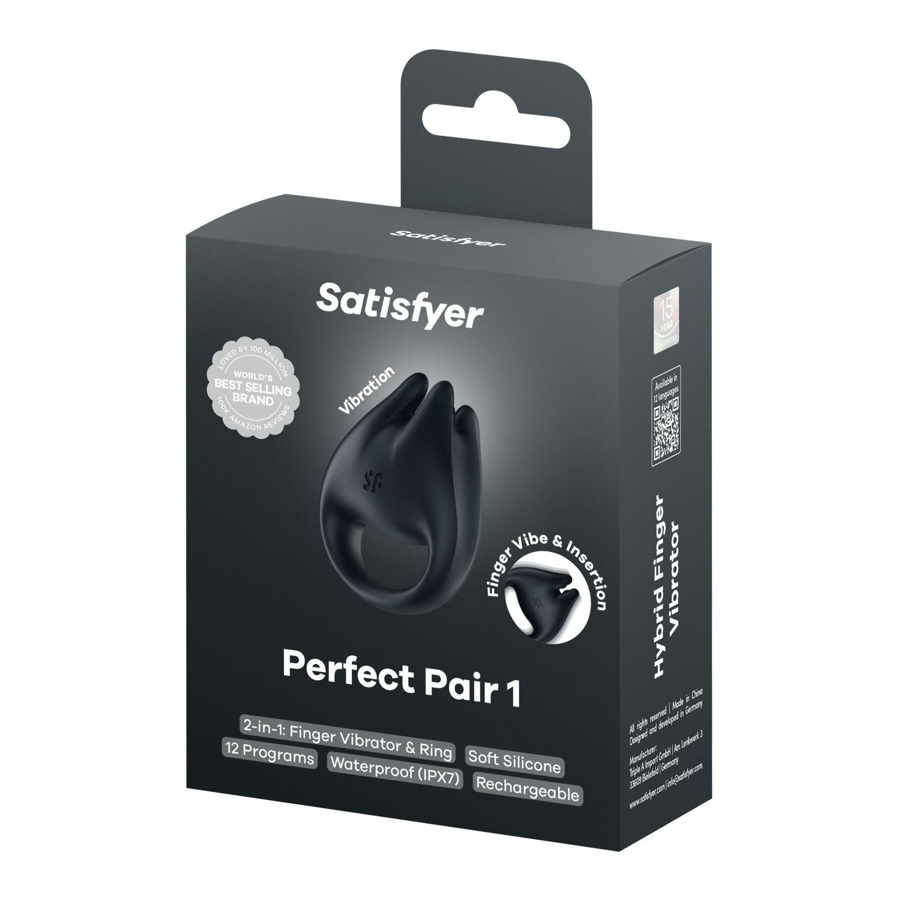 Вібратор на палець та ерекційне кільце 2в1 Satisfyer Perfect Pair 1