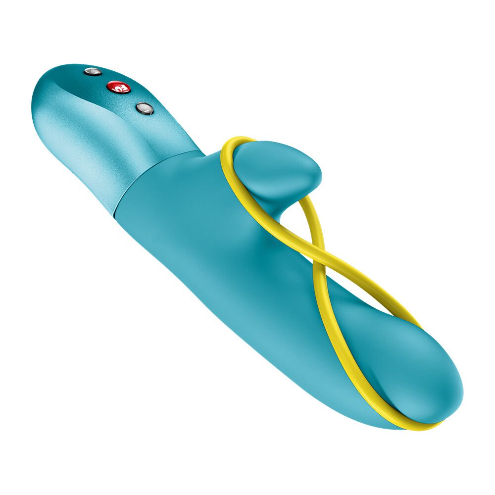 Мінівібратор-кролик зі стимулювальною стрічкою Fun Factory AMORINO Aquamarine