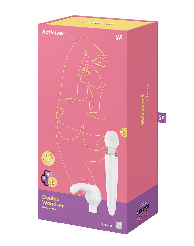 Смарт-вібромасажер зі змінною головкою Satisfyer Double Wand-er